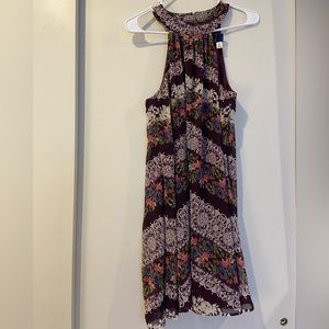 Purple Floral Design Dress